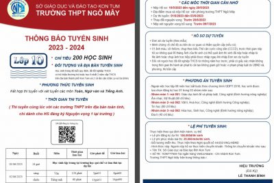 THÔNG TIN TUYỂN SINH LỚP 10 NĂM HỌC 2023-2024