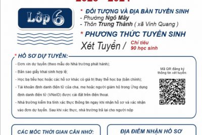 THÔNG TIN TUYỂN SINH LỚP 6 NĂM HỌC 2023-2024